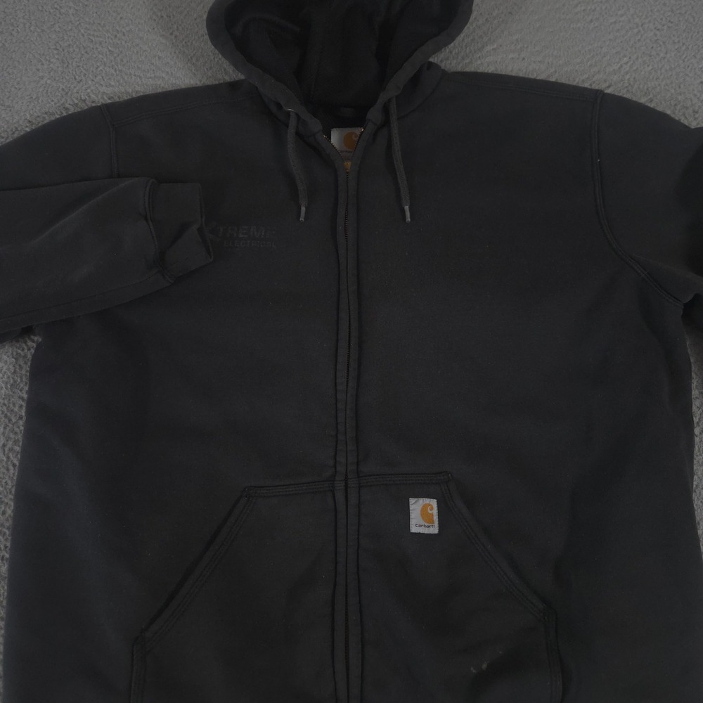 Carhartt Sweatshirt Mens XL Black Rain Defender Loose Fit Heavyweight Full-Zip